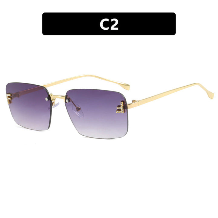 Ladies square sunglasses with elegant golden frame and stylish lenses Kalsten