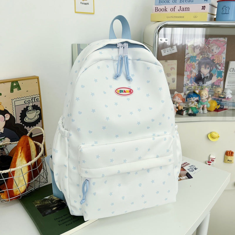 Casual Star-Patterned School Backpack