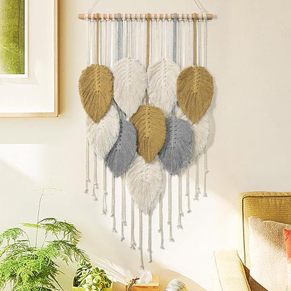 Macrame Leaf Wall Hanging Tapestry Acalora