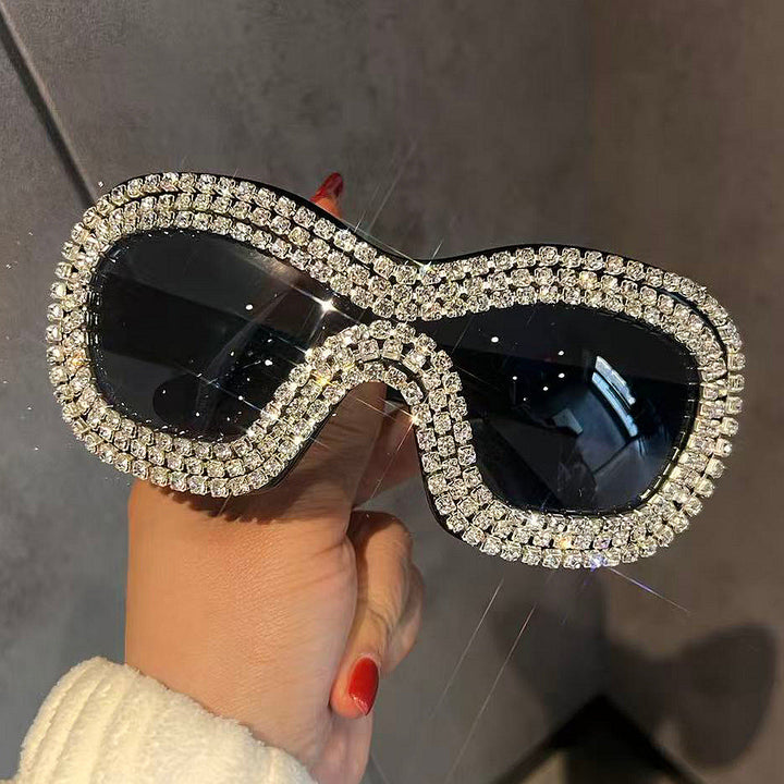 Women's glamorous sports sunglasses with extravagant crystal frame Kalsten