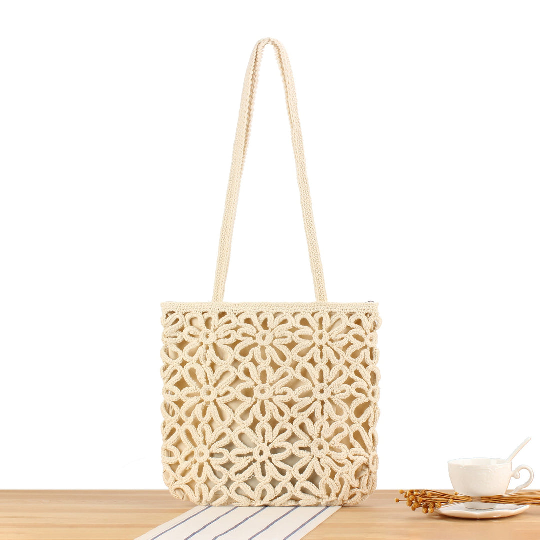 Crochet Tote Bag with Floral Patterns Kalsten