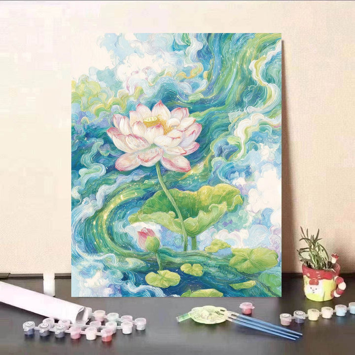 DIY Water Lily and Koi Fish Canvas Painting Kit Kalsten