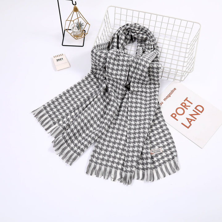 Ladies elegant scarf with houndstooth pattern Kalsten