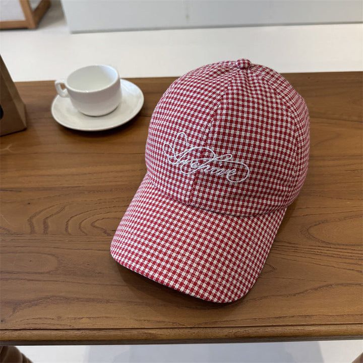 Women's Gingham Checkered Baseball Cap Kalsten