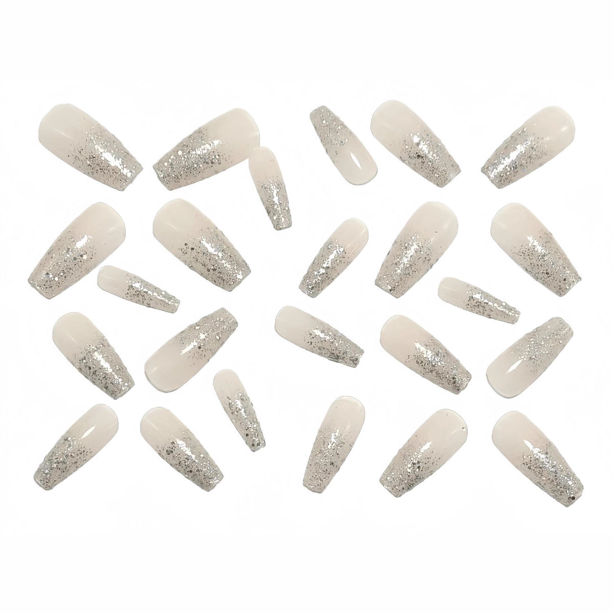 Artificial nails with glitter French tips Acalora