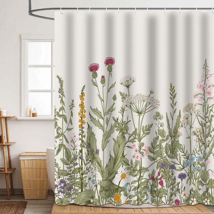 Floral Patterned Bathroom Shower Curtain Kalsten