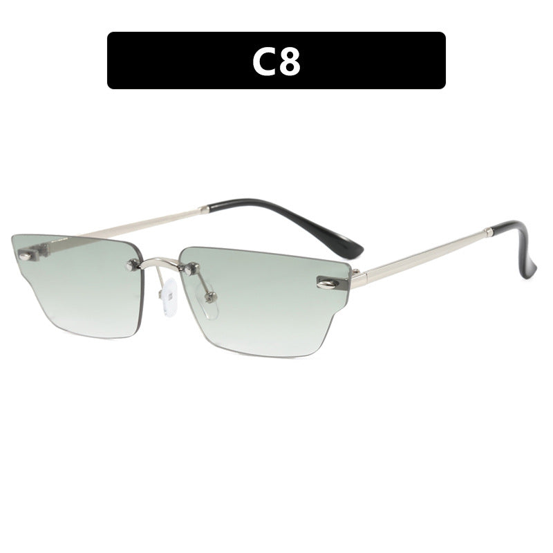 Women's geometric sunglasses with delicate frame and transparent lenses Kalsten