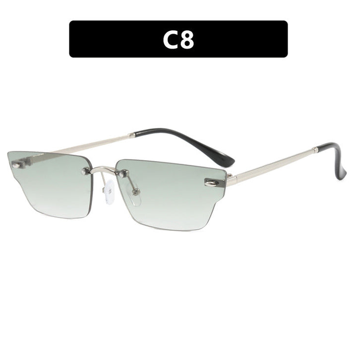 Women's geometric sunglasses with delicate frame and transparent lenses Kalsten