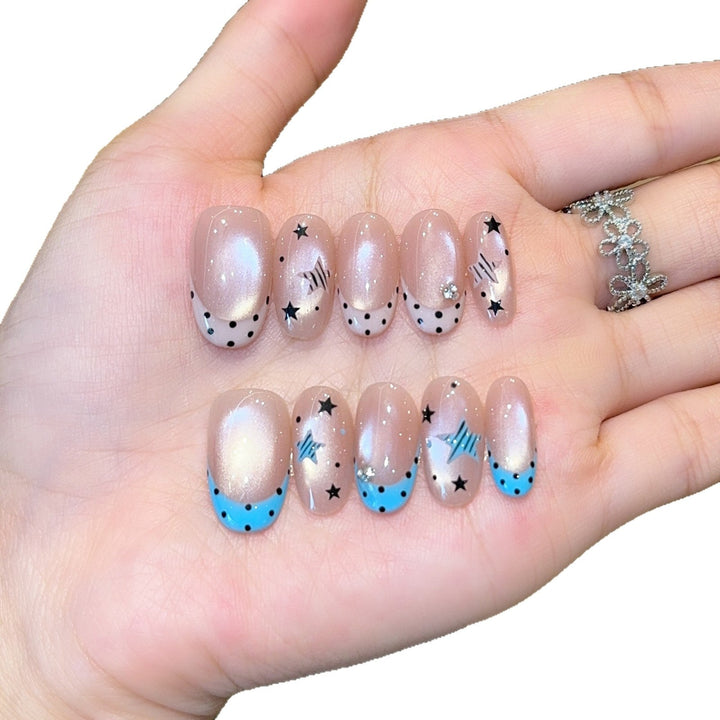 Artificial nails with Sparkling Star Theme Kalsten