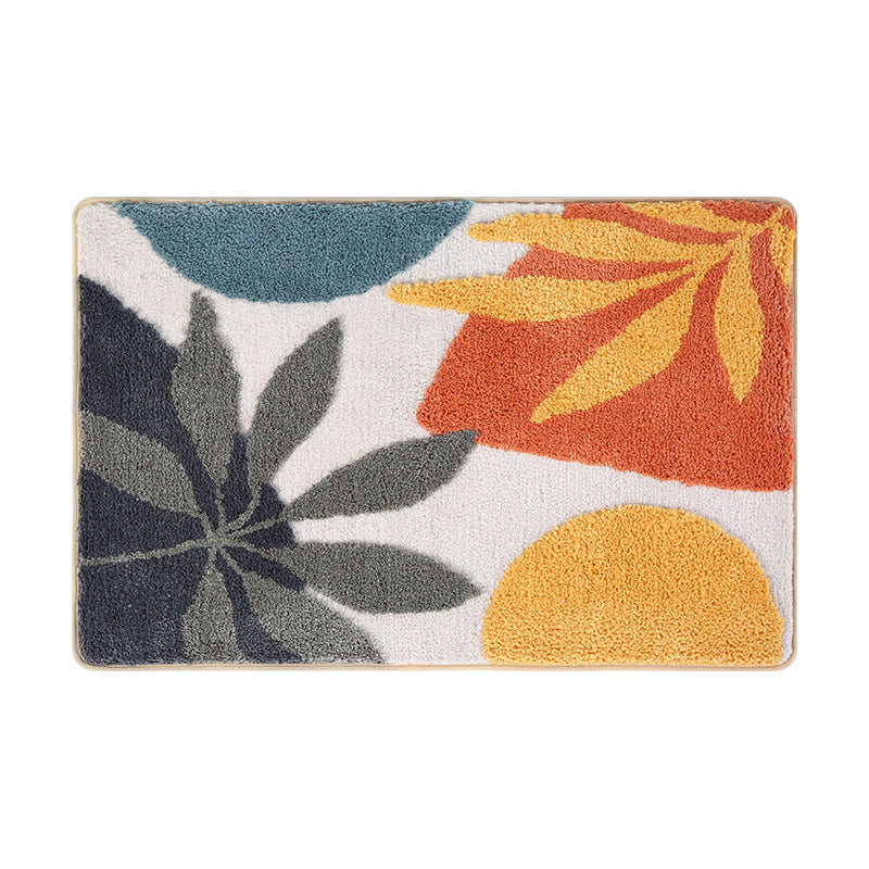 Abstract Leaf Pattern Bath Mat Acalora