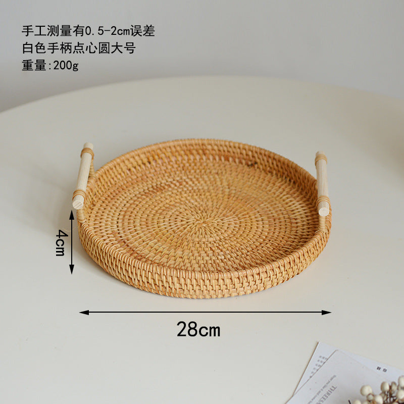 Ladies' round serving platter made from handcrafted natural material Kalsten
