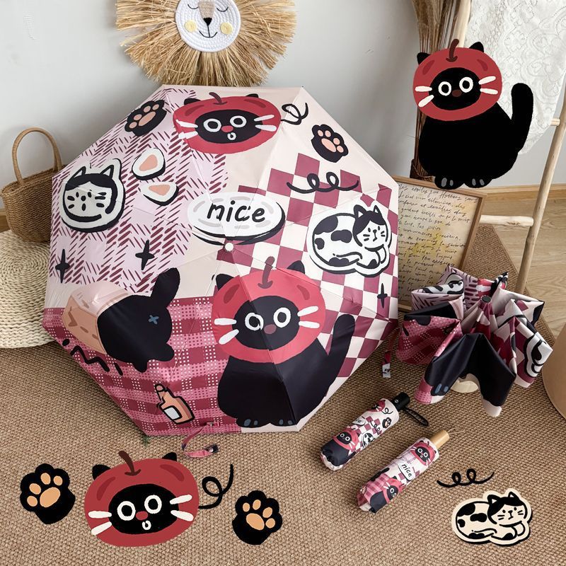 Ladies Foldable Umbrella with Cute Animal Motifs Kalsten