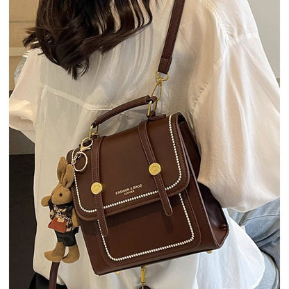Vintage-Inspired Structured Satchel Bag Acalora