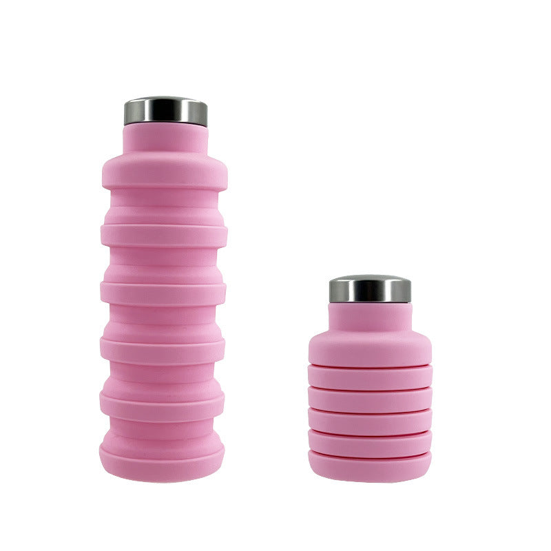 Women flexible silicone drinking bottle with integrated folding function Kalsten