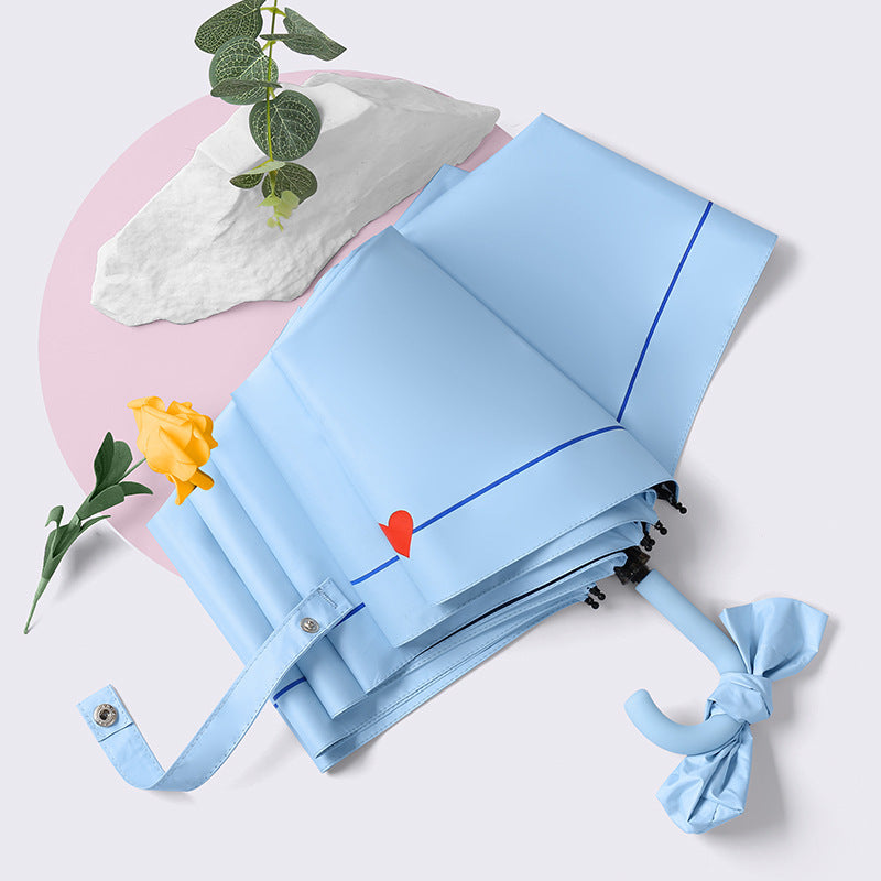 Women's Foldable Umbrella with Elegant Heart Design Kalsten