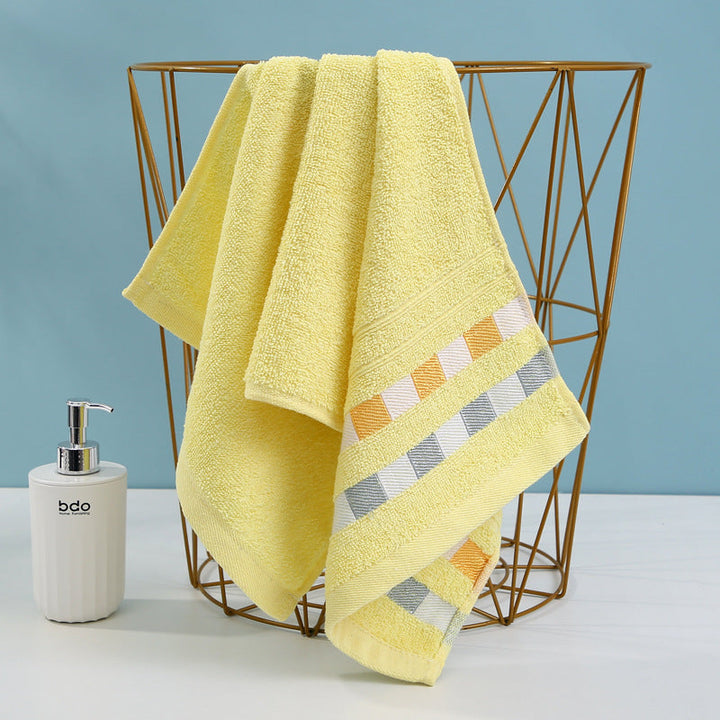 Luxury terry towel with modern check pattern Kalsten