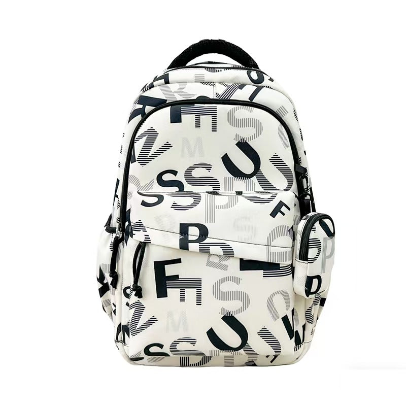 Stylish Graphic Lettered Backpack Kalsten