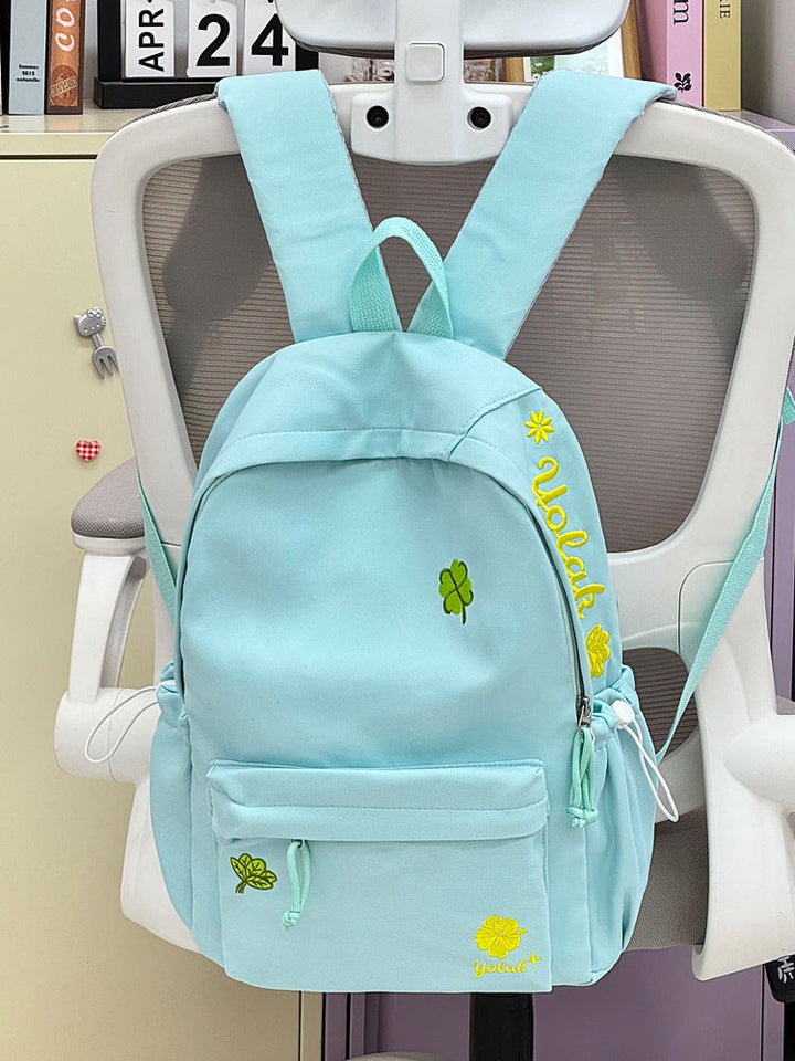 Casual Multi-Pocket Embroidered School Backpack