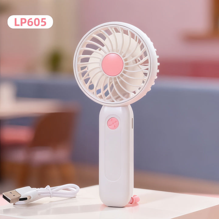 Women's portable battery-operated hand fan with ergonomic design and USB charging Kalsten