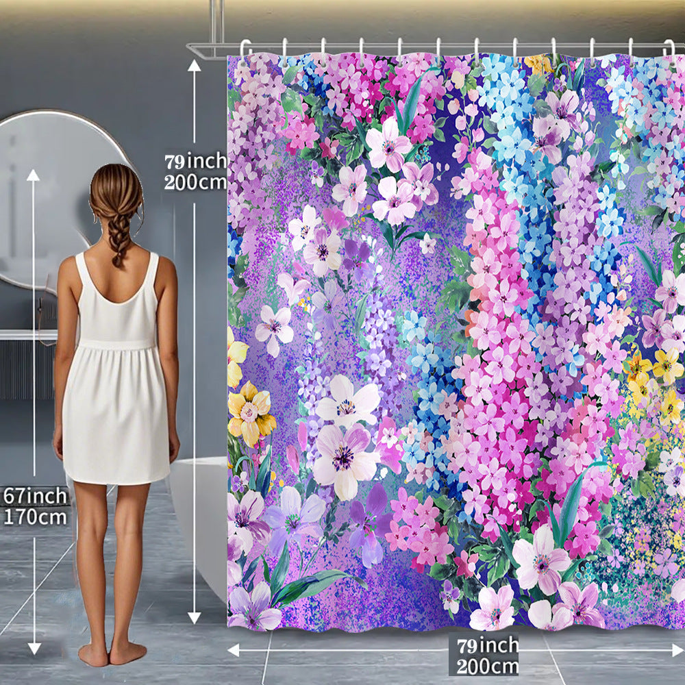 Butterfly-Inspired Floral Shower Curtain Kalsten