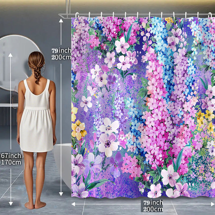Butterfly-Inspired Floral Shower Curtain Kalsten