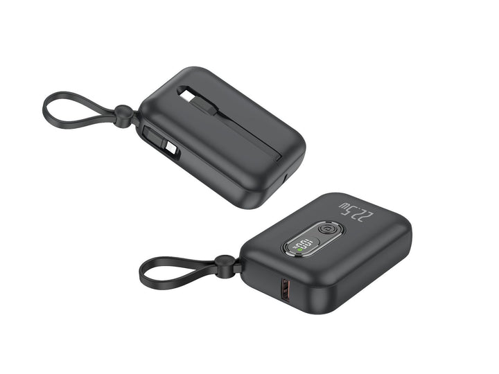 Portable power bank with integrated USB-C port and digital charge status display Kalsten