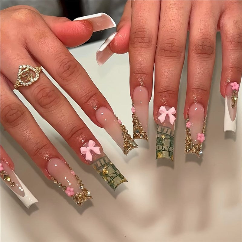 Glamorous Decorative Press-On Nails with Unique Embellishments Acalora