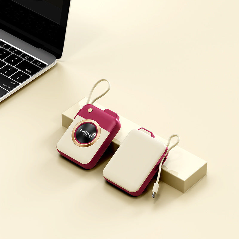 Portable Mini Power Bank with Integrated Charging Cable and Innovative Design Kalsten