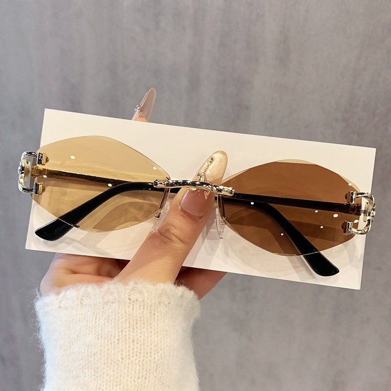 Women's futuristic sunglasses with striking hexagonal frame and high-quality glitter accents Kalsten