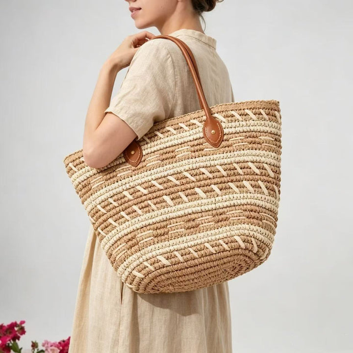 Bast-Beach bag with Elegant Structured Design Kalsten
