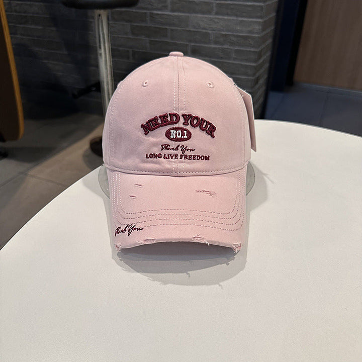 Men's Distressed Cotton Embroidered Baseball Cap Kalsten