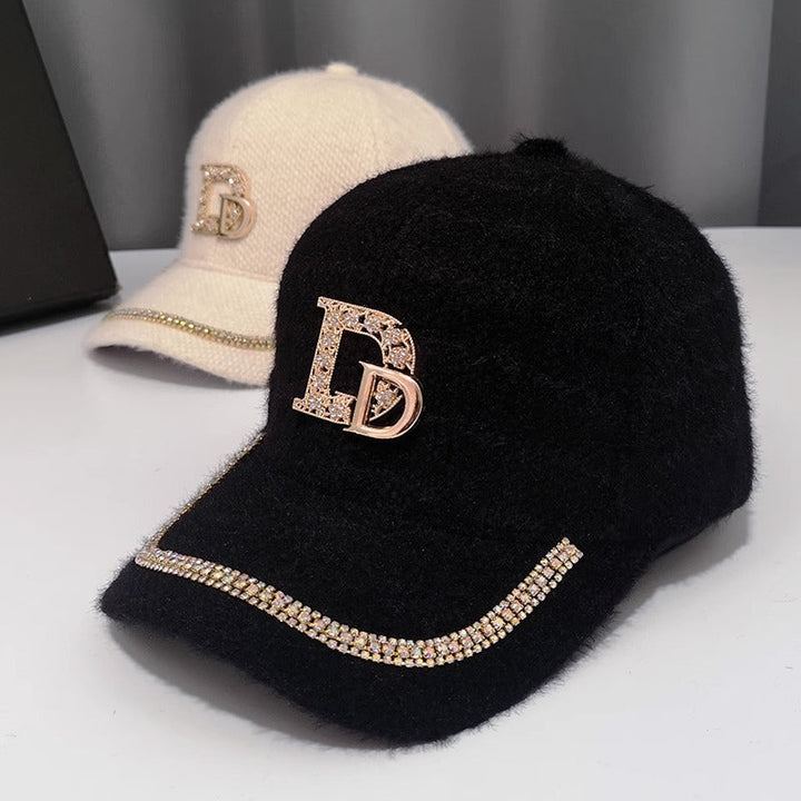 Women's Luxurious Embellished Wool Baseball Cap Kalsten