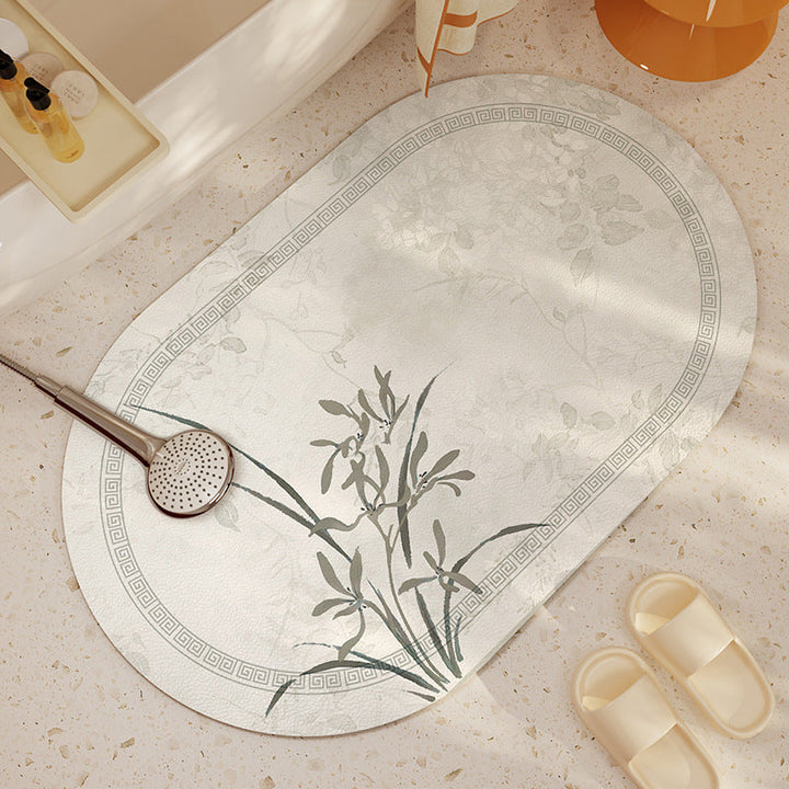 Decorative Floral Print Bath Mat Kalsten