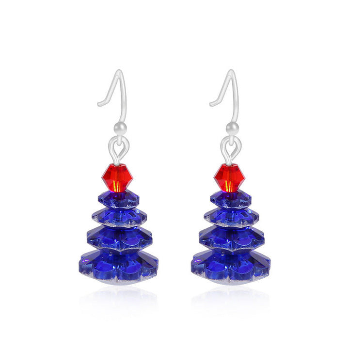 Women's star-shaped enamel earrings with USA flag motif and gold-plated fish Kalsten