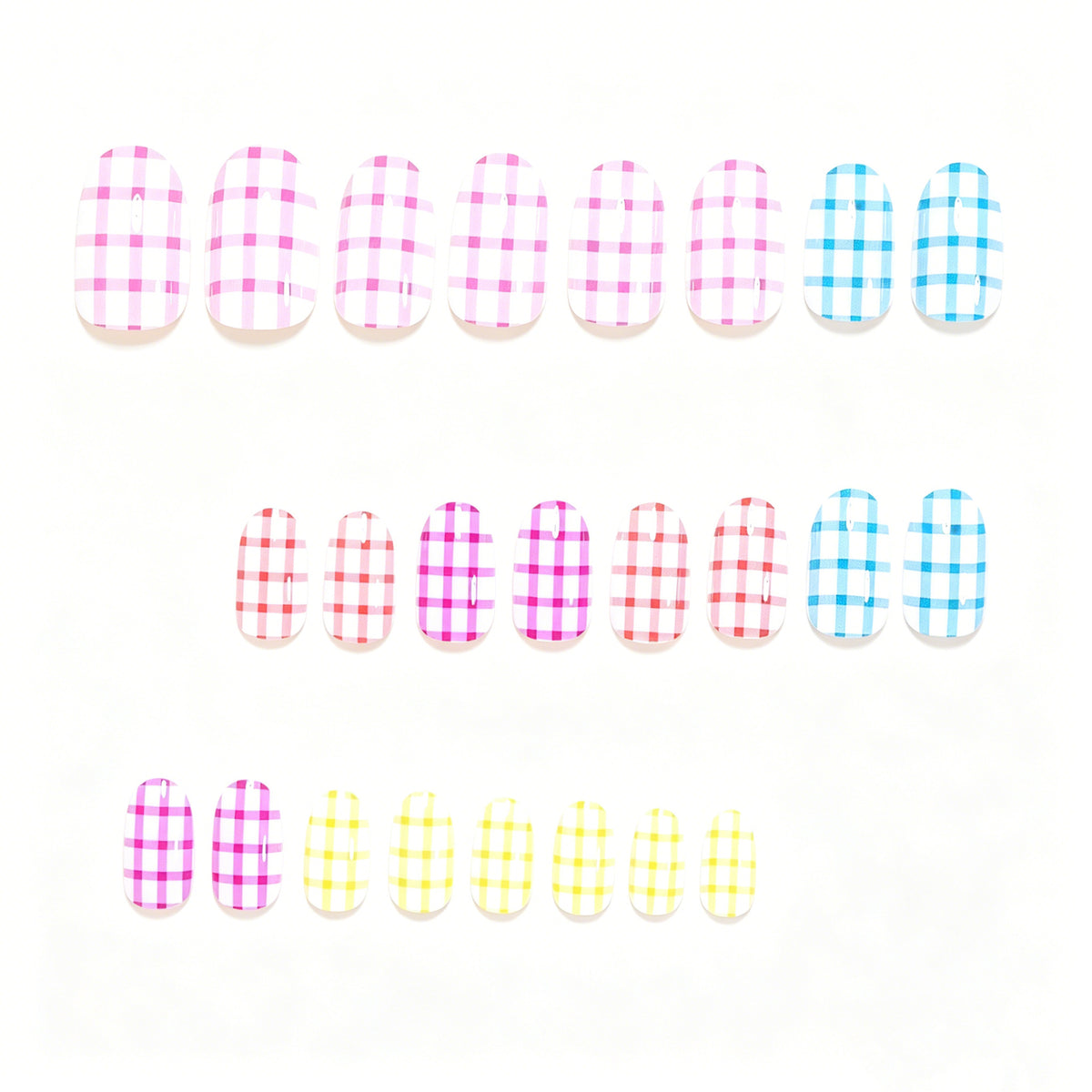 Chic Gingham Pattern Nail Art Wraps Acalora