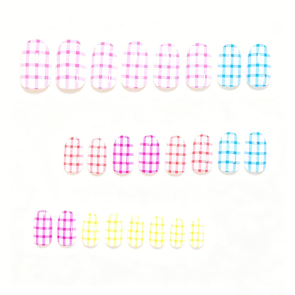 Chic Gingham Pattern Nail Art Wraps Acalora