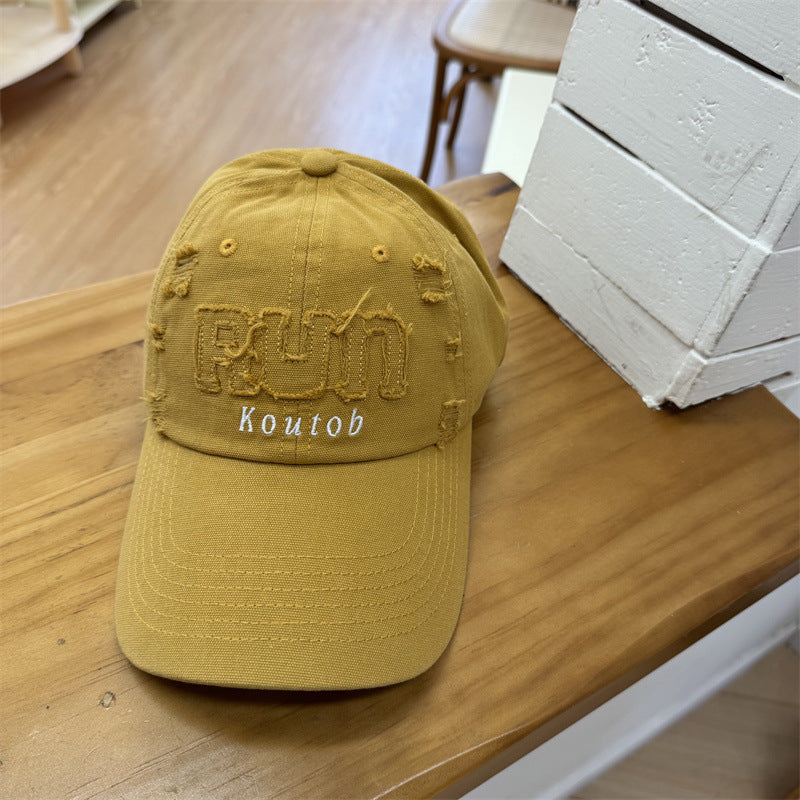 Men's Distressed Embroidered Baseball Cap Kalsten