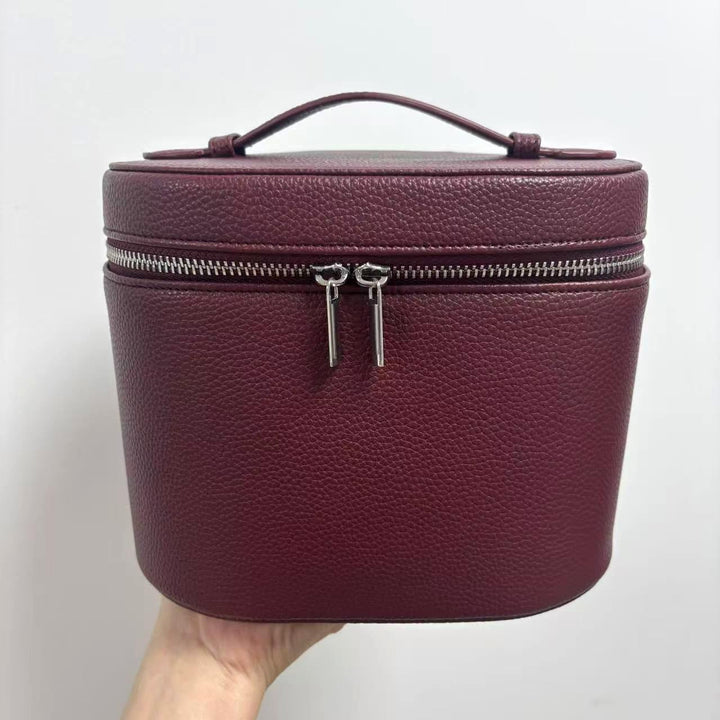 Cosmetic bag with practical carrying handle and double zipper Kalsten