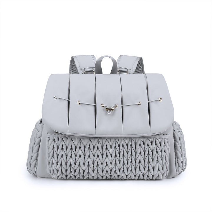 Elegant and Stylish Backpack with Faux Leather and Woven Design Kalsten