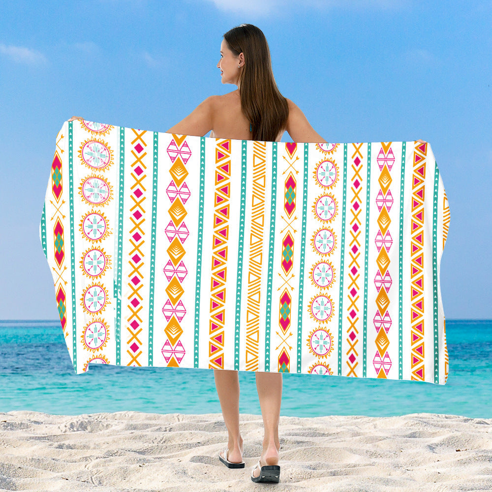 generously cut beach towel with elegant mosaic design Kalsten