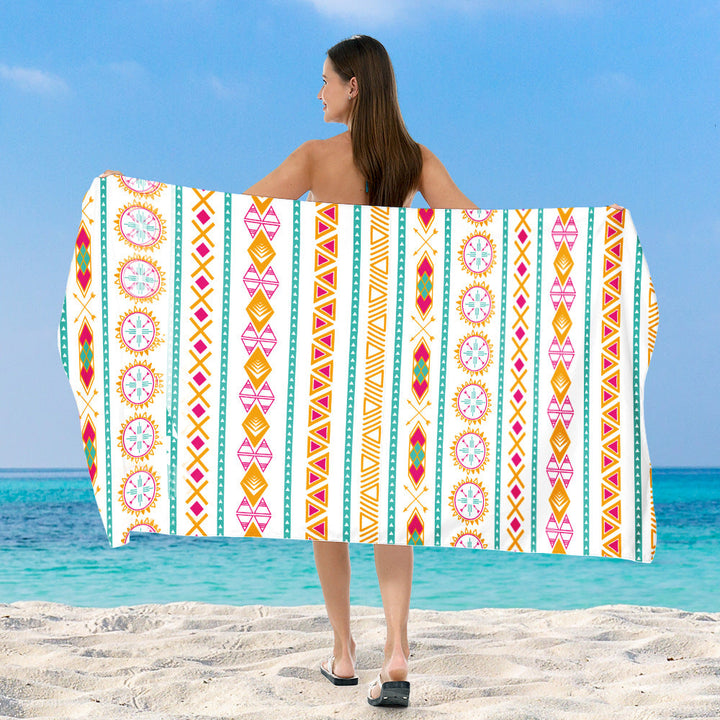 generously cut beach towel with elegant mosaic design Kalsten