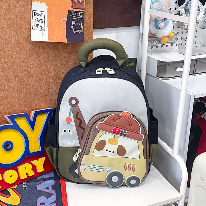 Children's Playful Vehicle-Themed Mini School Backpack