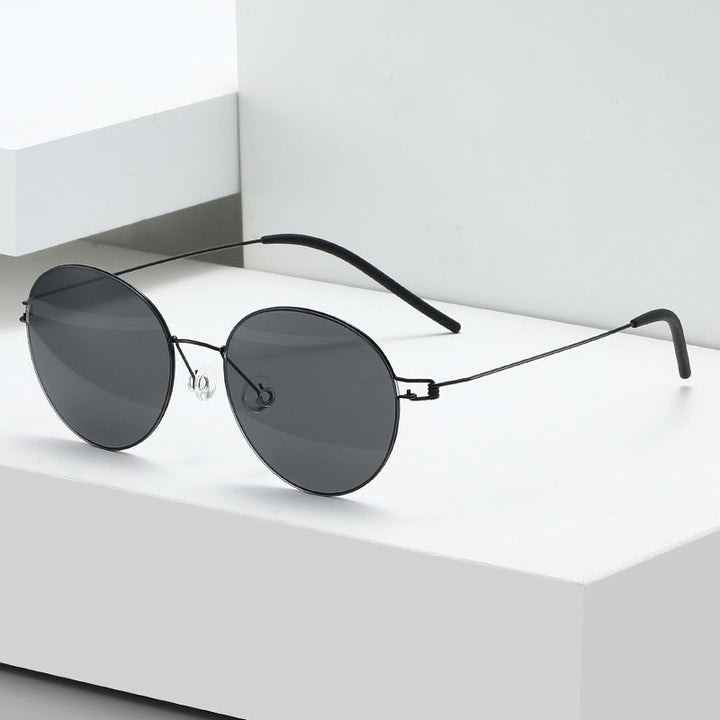 Women round sunglasses with light metal frame and gradient lenses Kalsten