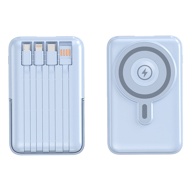 Portable power bank with integrated charging cables and MagSafe function Kalsten