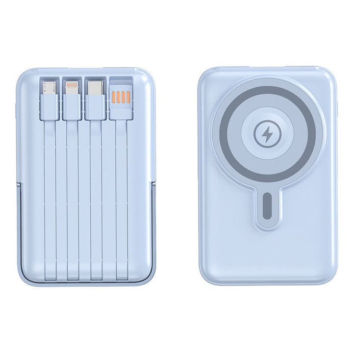 Portable power bank with integrated charging cables and MagSafe function Kalsten