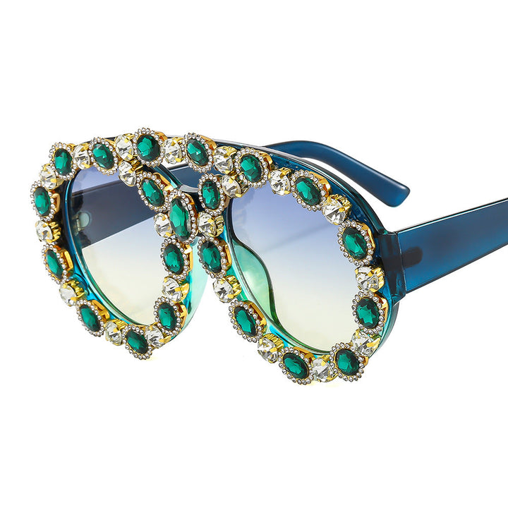 Ladies Glamorous Statement Sunglasses with Eye-Catching Crystal Frame Kalsten
