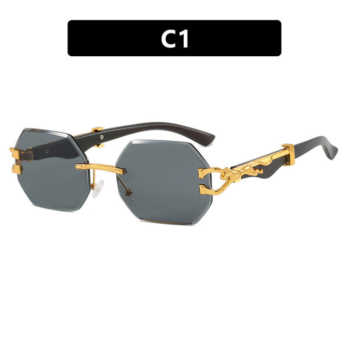 Women's fashionable sunglasses with extravagant octagonal design and golden accents Kalsten