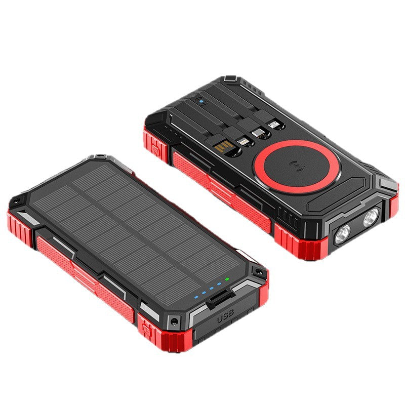 Robust Solar Power Bank with Multifunctional Charging Cable and Integrated Qi Charger Kalsten