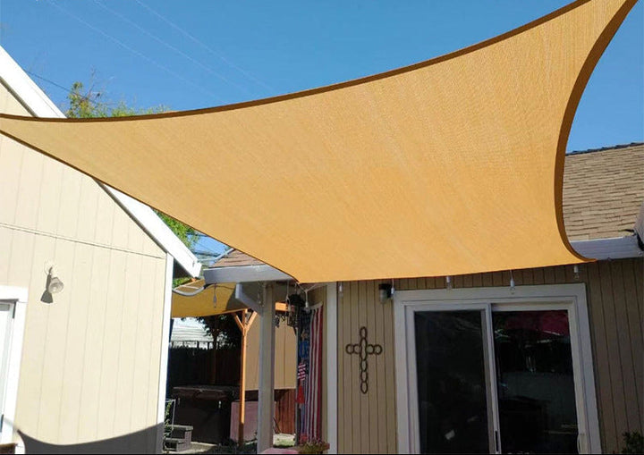 heavy-duty UV protection shade sail with reinforced stainless steel D-ring corners Kalsten