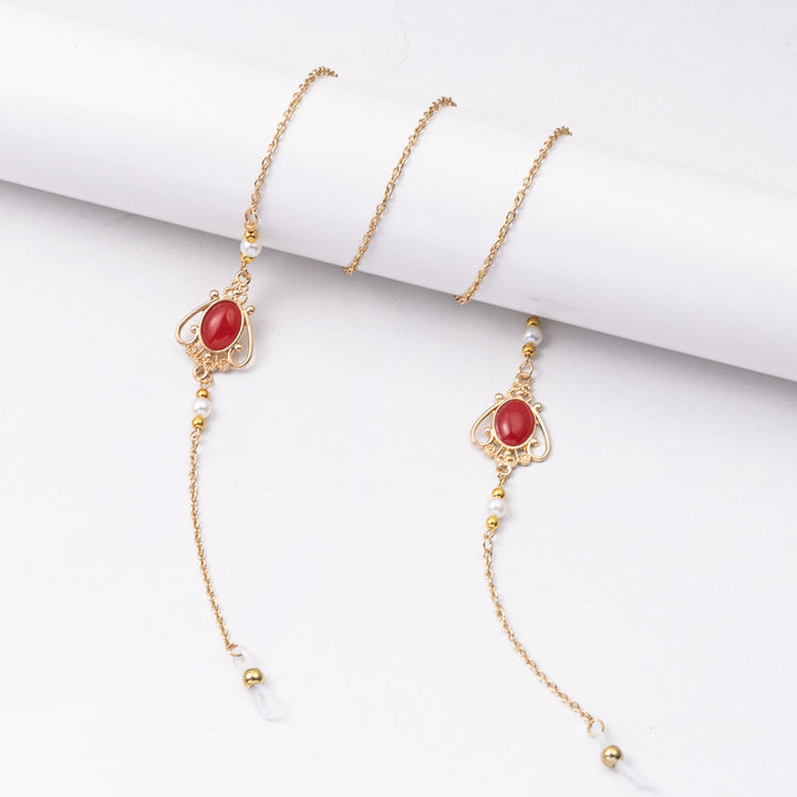 Elegant Eyewear Chain with Decorative Gemstones Kalsten